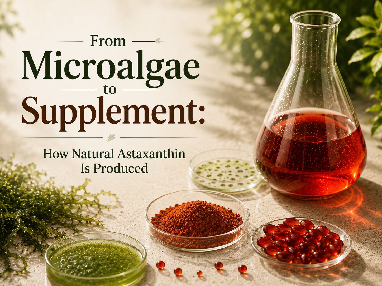 From microalgae to supplement: how natural astaxanthin is produced
