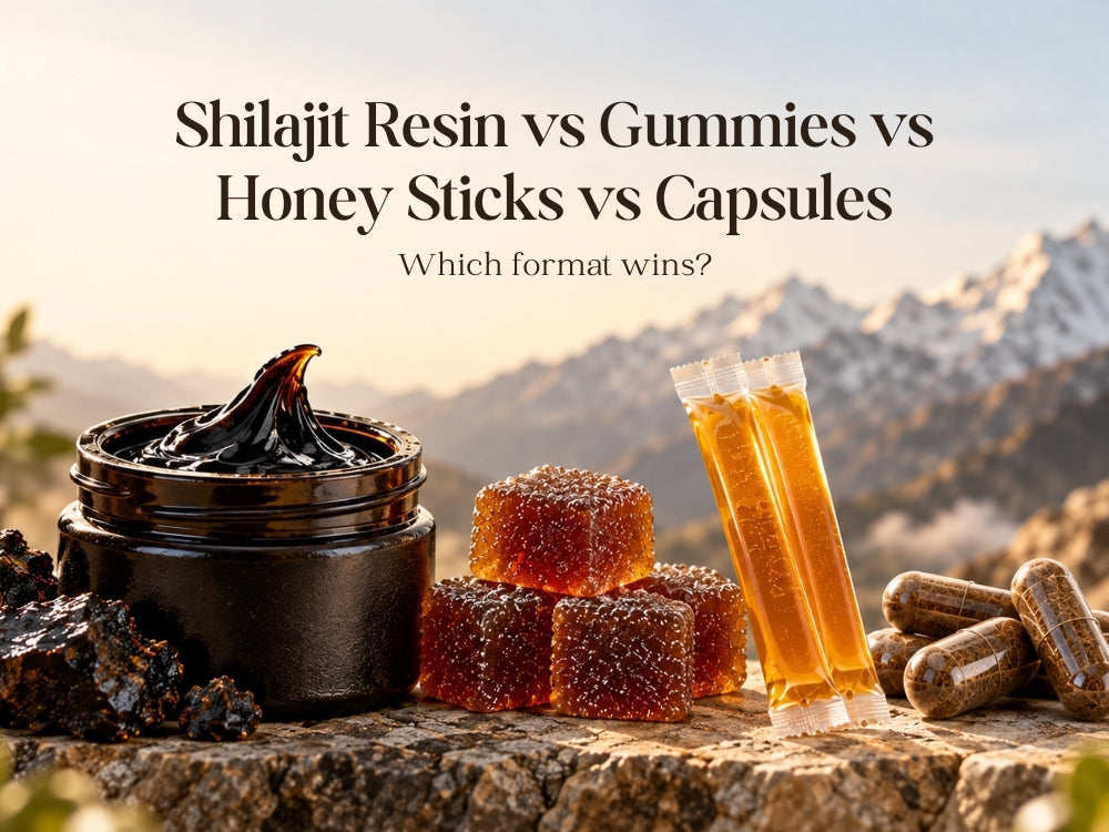 Shilajit Resin vs. Gummies vs. Honey Sticks vs. Capsules: Which Format Wins?