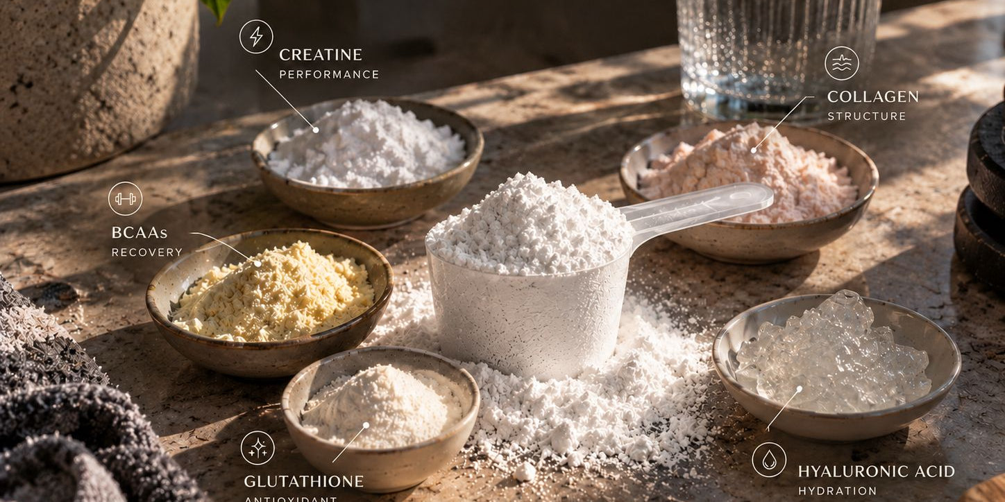 Five ingredients in one scoop: what creatine, collagen, BCAAs, glutathione and hyaluronic acid each actually do