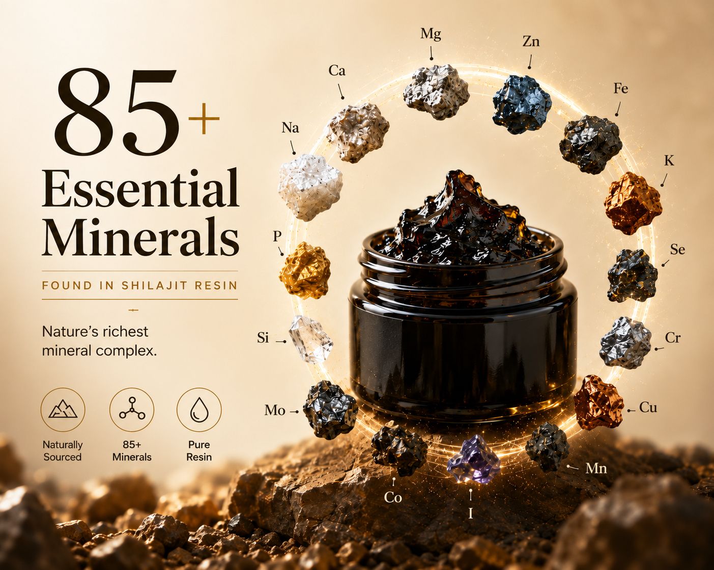 Shilajit and the 85+ trace minerals: what they actually do to your body