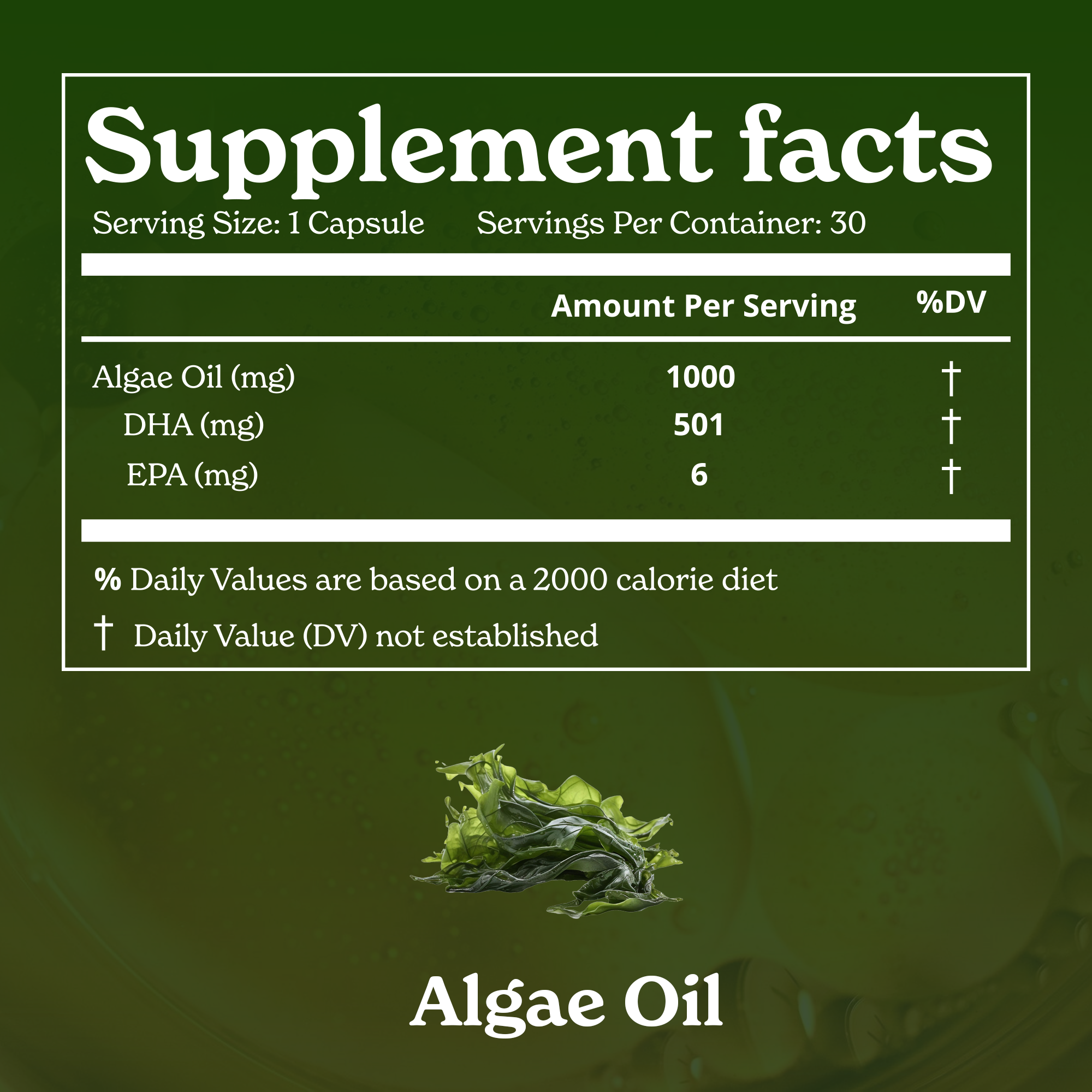 Vegan Omega-3 Algae Oil Capsule