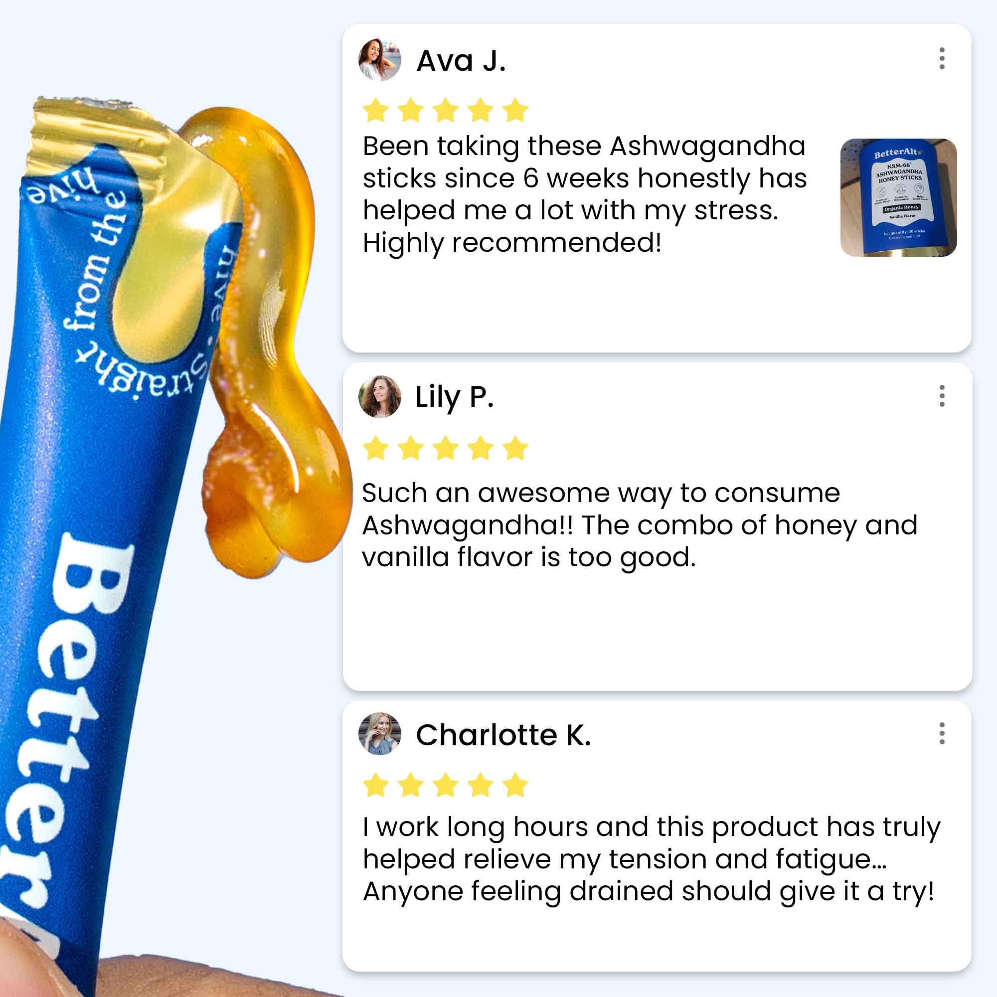 BetterAlt KSM-66 Ashwagandha Honey Sticks