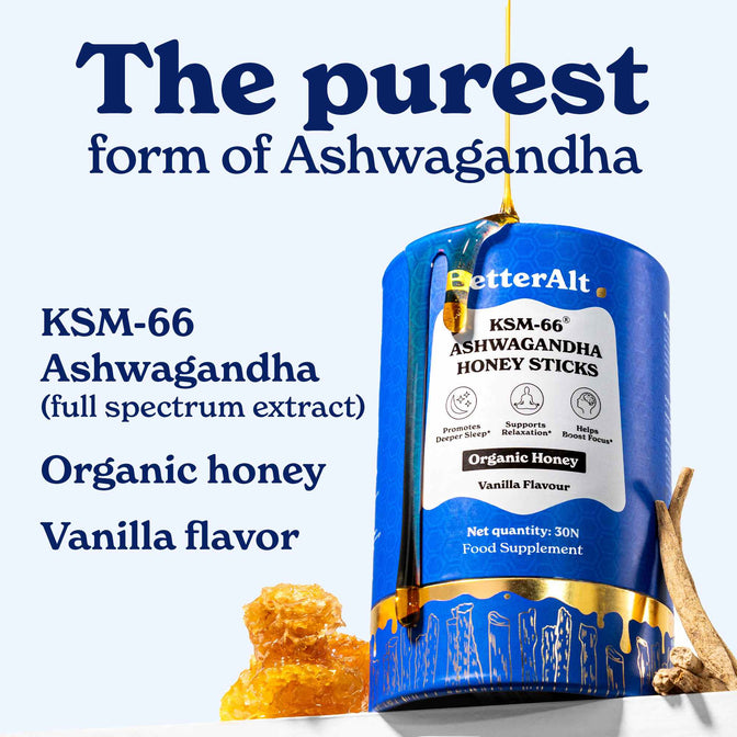 AGHSVF30-UK AGHSVF30X2-UK - KSM-66 Ashwagandha Honey Sticks